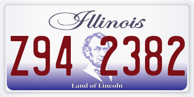 IL license plate Z942382