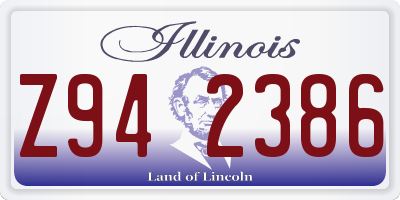 IL license plate Z942386