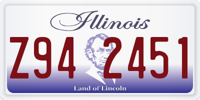IL license plate Z942451