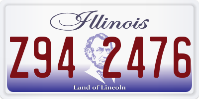 IL license plate Z942476