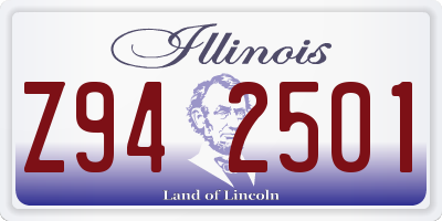 IL license plate Z942501