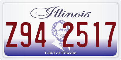 IL license plate Z942517