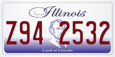IL license plate Z942532