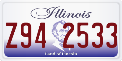 IL license plate Z942533