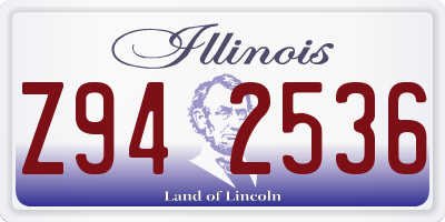 IL license plate Z942536
