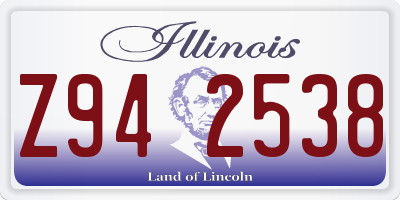 IL license plate Z942538