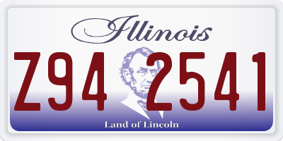 IL license plate Z942541