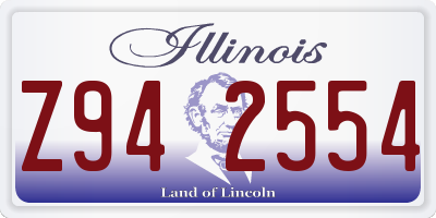 IL license plate Z942554