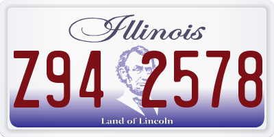 IL license plate Z942578