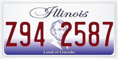 IL license plate Z942587
