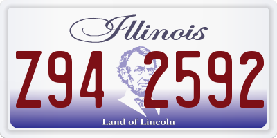 IL license plate Z942592