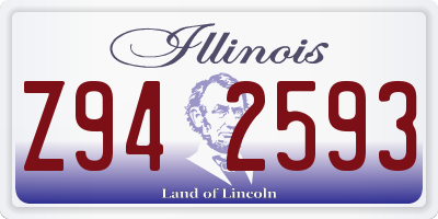 IL license plate Z942593
