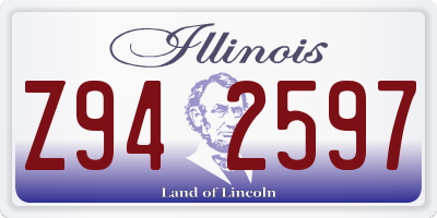IL license plate Z942597