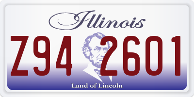IL license plate Z942601
