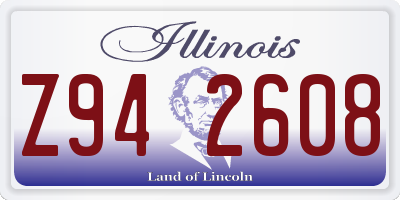 IL license plate Z942608