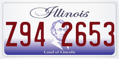 IL license plate Z942653