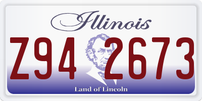 IL license plate Z942673