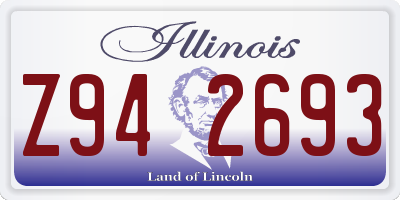 IL license plate Z942693