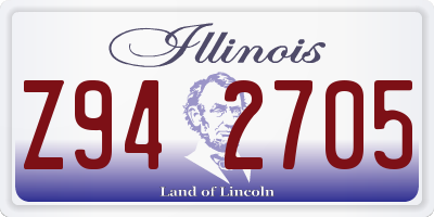 IL license plate Z942705
