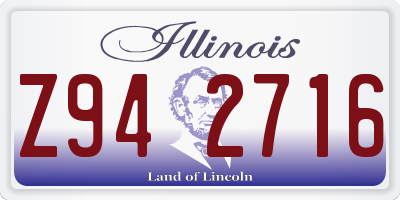IL license plate Z942716