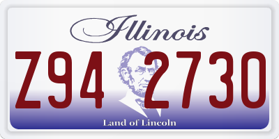 IL license plate Z942730
