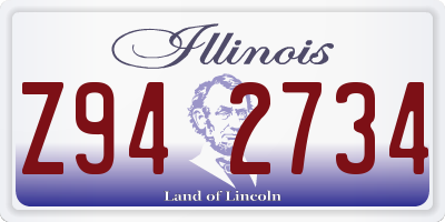 IL license plate Z942734