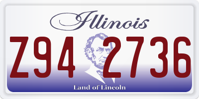 IL license plate Z942736