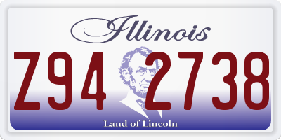 IL license plate Z942738