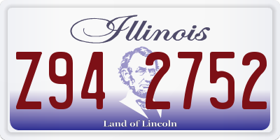 IL license plate Z942752