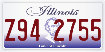IL license plate Z942755