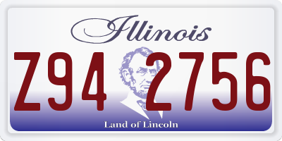 IL license plate Z942756