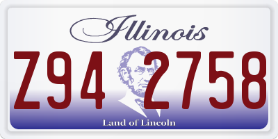 IL license plate Z942758