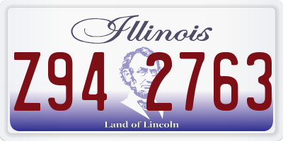 IL license plate Z942763