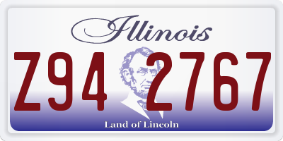 IL license plate Z942767