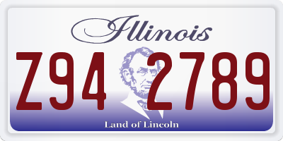 IL license plate Z942789