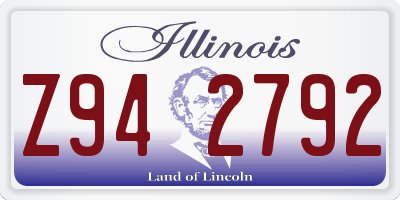 IL license plate Z942792