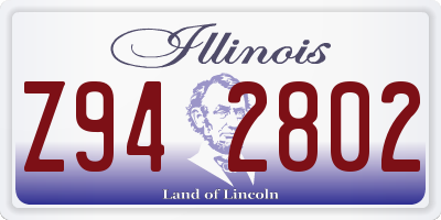IL license plate Z942802