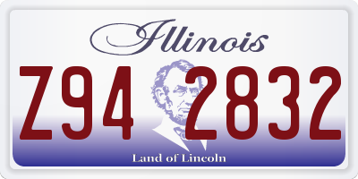 IL license plate Z942832