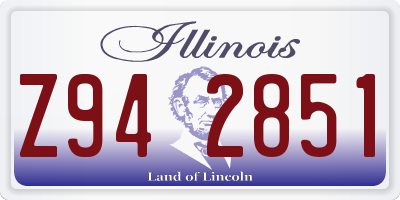 IL license plate Z942851