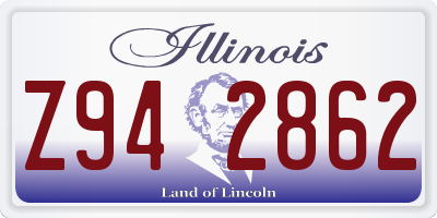 IL license plate Z942862