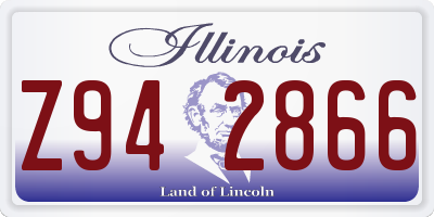 IL license plate Z942866