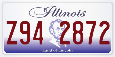 IL license plate Z942872
