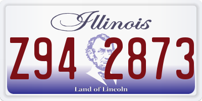 IL license plate Z942873