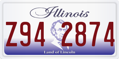 IL license plate Z942874