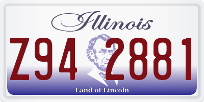 IL license plate Z942881
