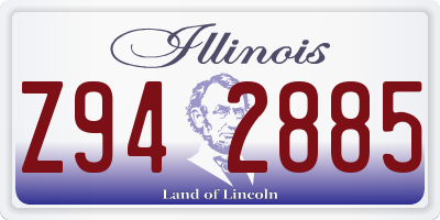 IL license plate Z942885