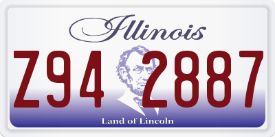 IL license plate Z942887