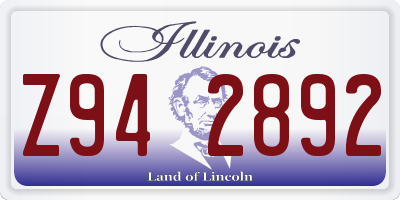 IL license plate Z942892