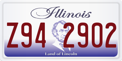 IL license plate Z942902