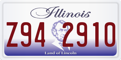 IL license plate Z942910